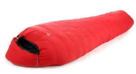 Saco de dormir de duvet Makalu, la mejor para montañismo con mucho frio y nieve en tienda de campaña